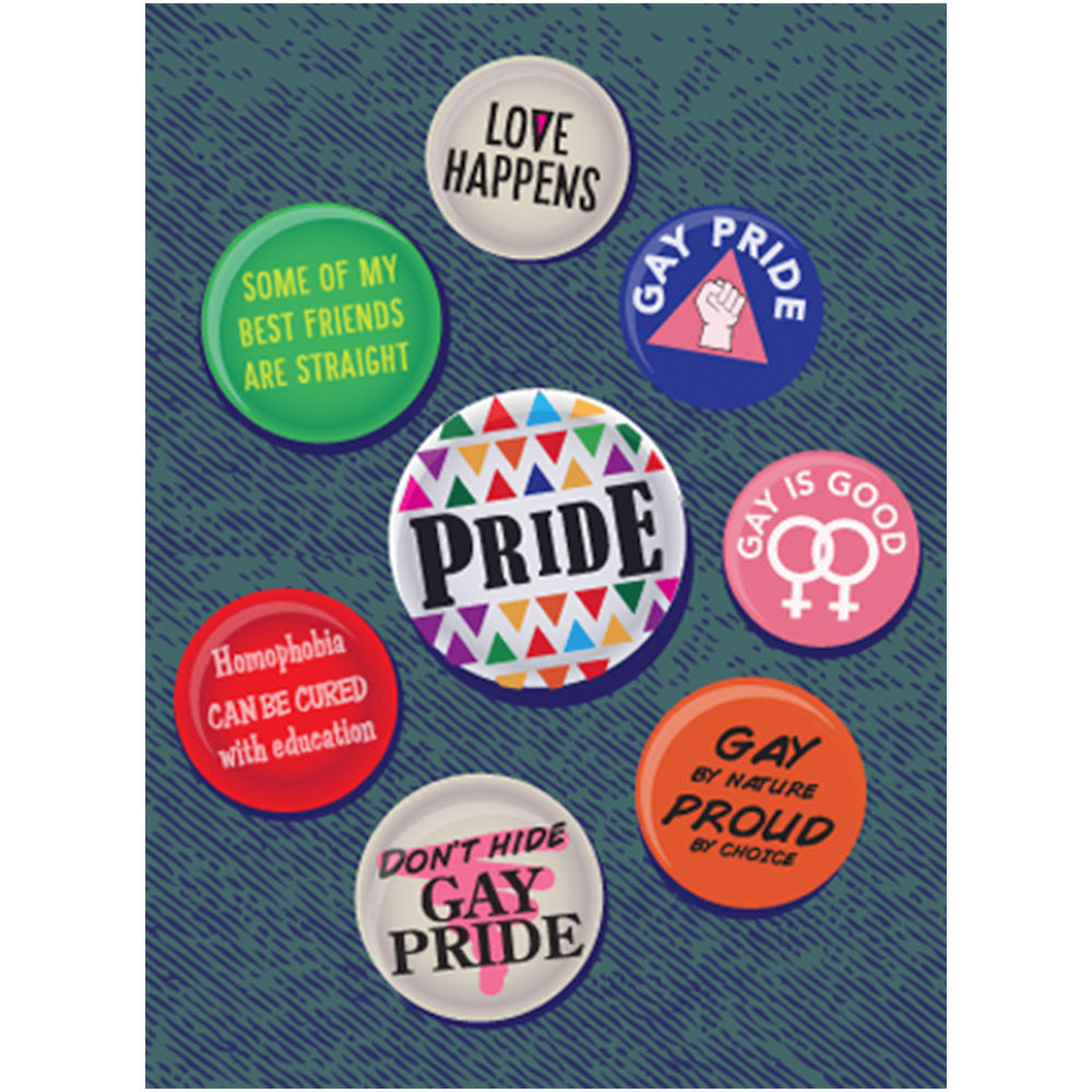 Vintage Pride Badges - Gay Greetings Card