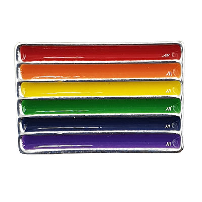 Gay Pride Rainbow Flag Silver Plated Pin Badge