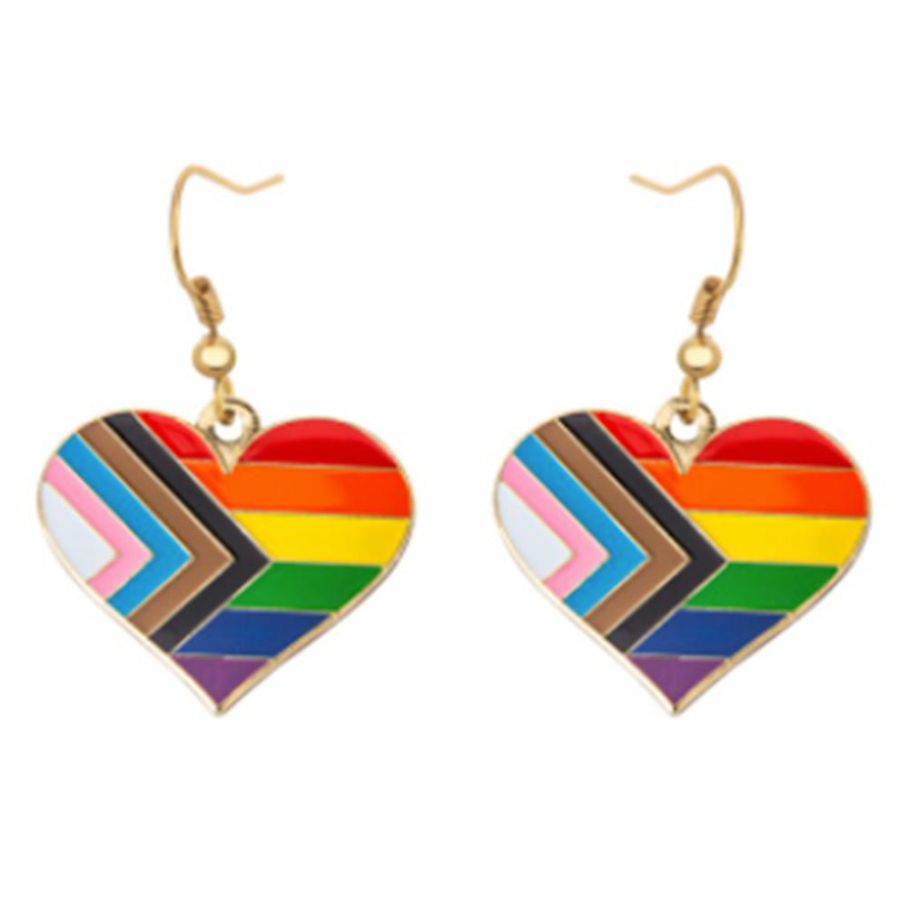 Progress Pride Heart Earrings