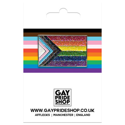 Progress Pride Flag Metal Lapel Pin Badge (Limited Edition Glitter Version)