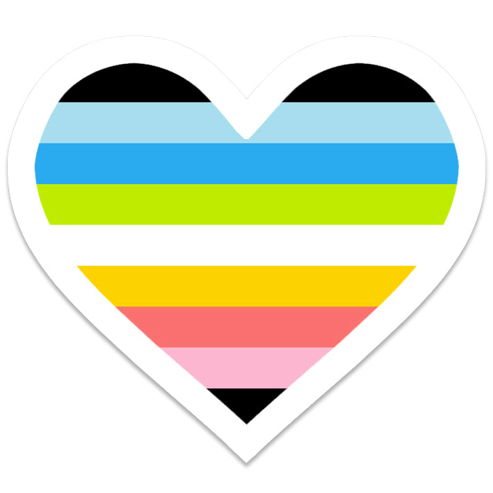 Queer Pride Heart Vinyl Waterproof Sticker