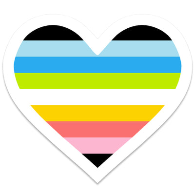 Queer Pride Heart Vinyl Waterproof Sticker