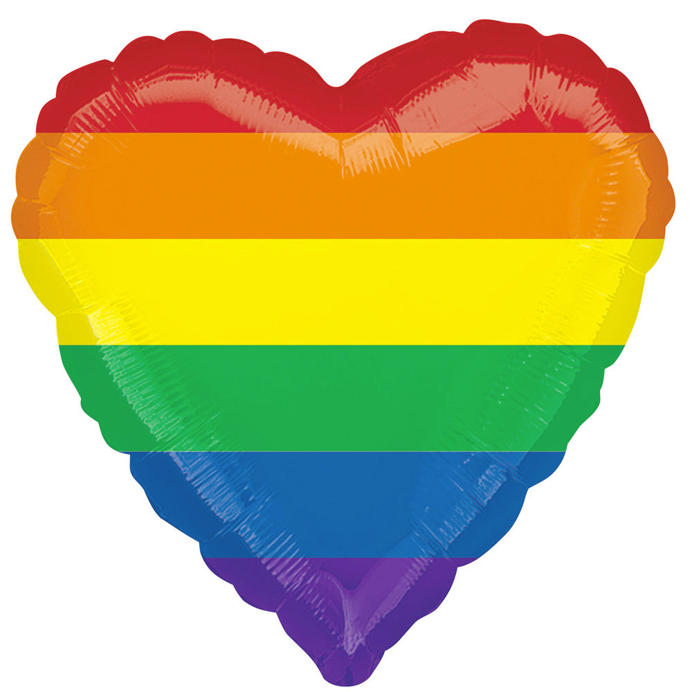 Gay Pride Rainbow Heart Shaped Foil Balloon
