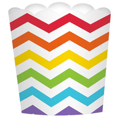 Large Rainbow Scalloped Cardboard Food Containers (24 Pack)