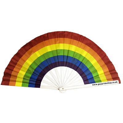 Gay Pride Rainbow Flag Cracking Fan - Large 33cm