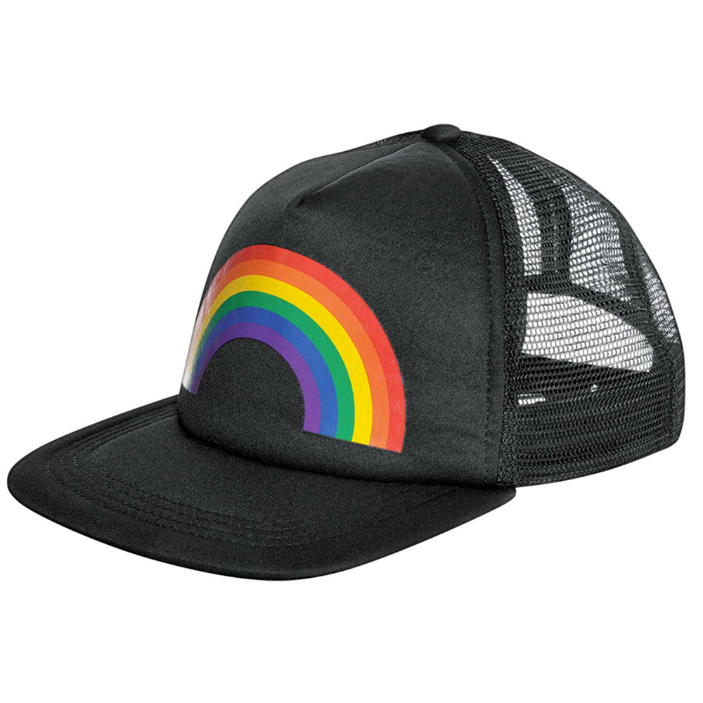 Gay Pride Rainbow Black Cap (With Mesh Back)