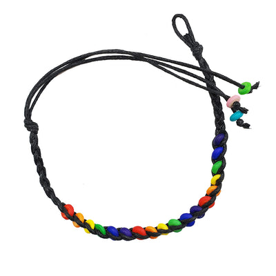 Gay Pride Rainbow Ceramic Bead Friendship Bracelet