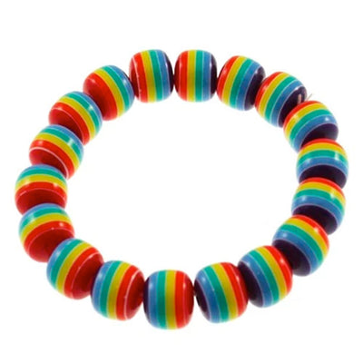 Gay Pride Rainbow Plastic Bead Bracelet