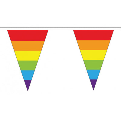 Gay Pride Rainbow Flag Cloth Bunting Small (5m x 12 flags)