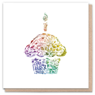 Rainbow Cupcake - Gay Birthday Card