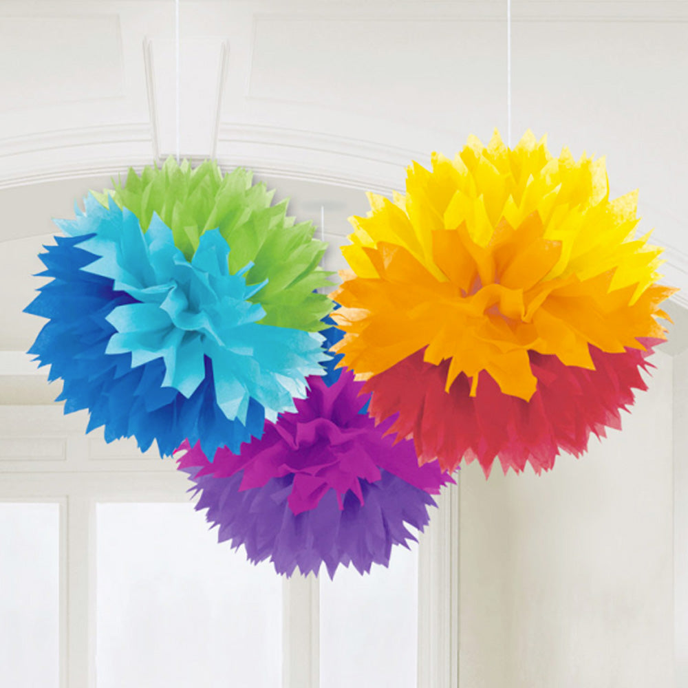 Gay Pride Fluffy Paper Pom-Pom Decorations
