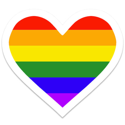 Gay Pride Rainbow Heart Vinyl Waterproof Sticker