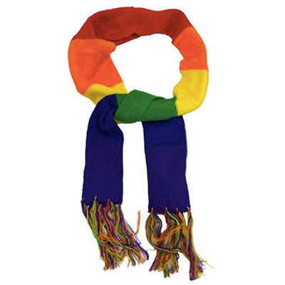 Gay Pride Rainbow Knitted Scarf
