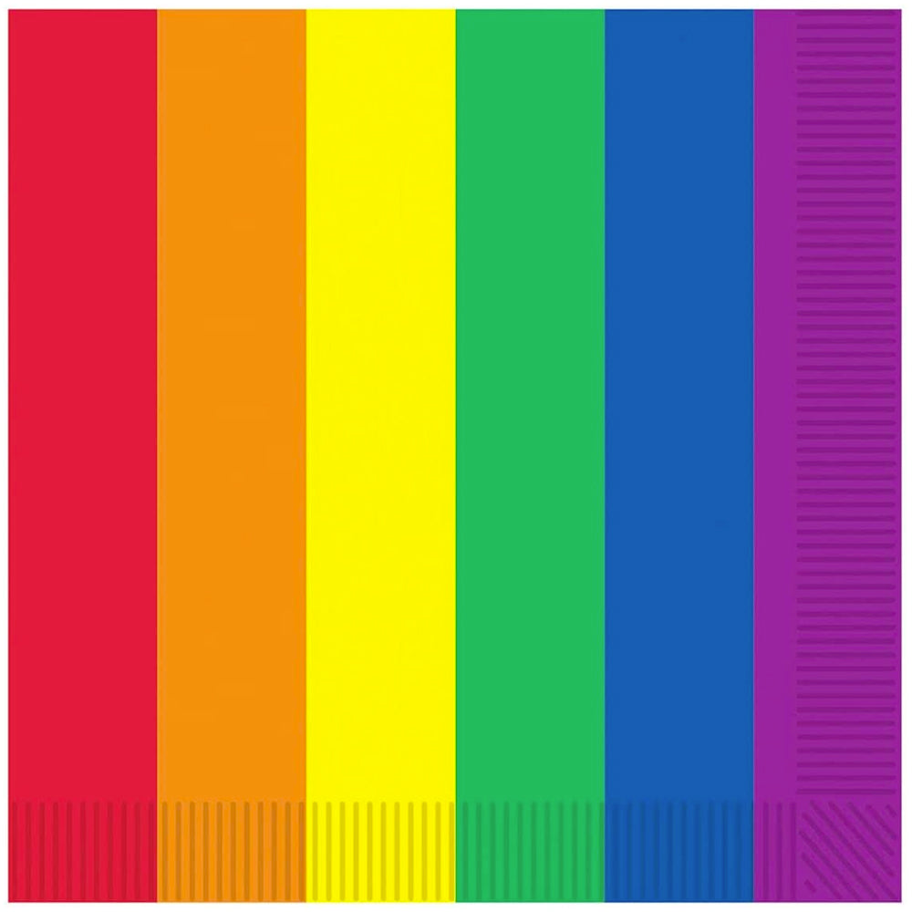  Gay Pride Rainbow Paper Napkins (16 Pack)