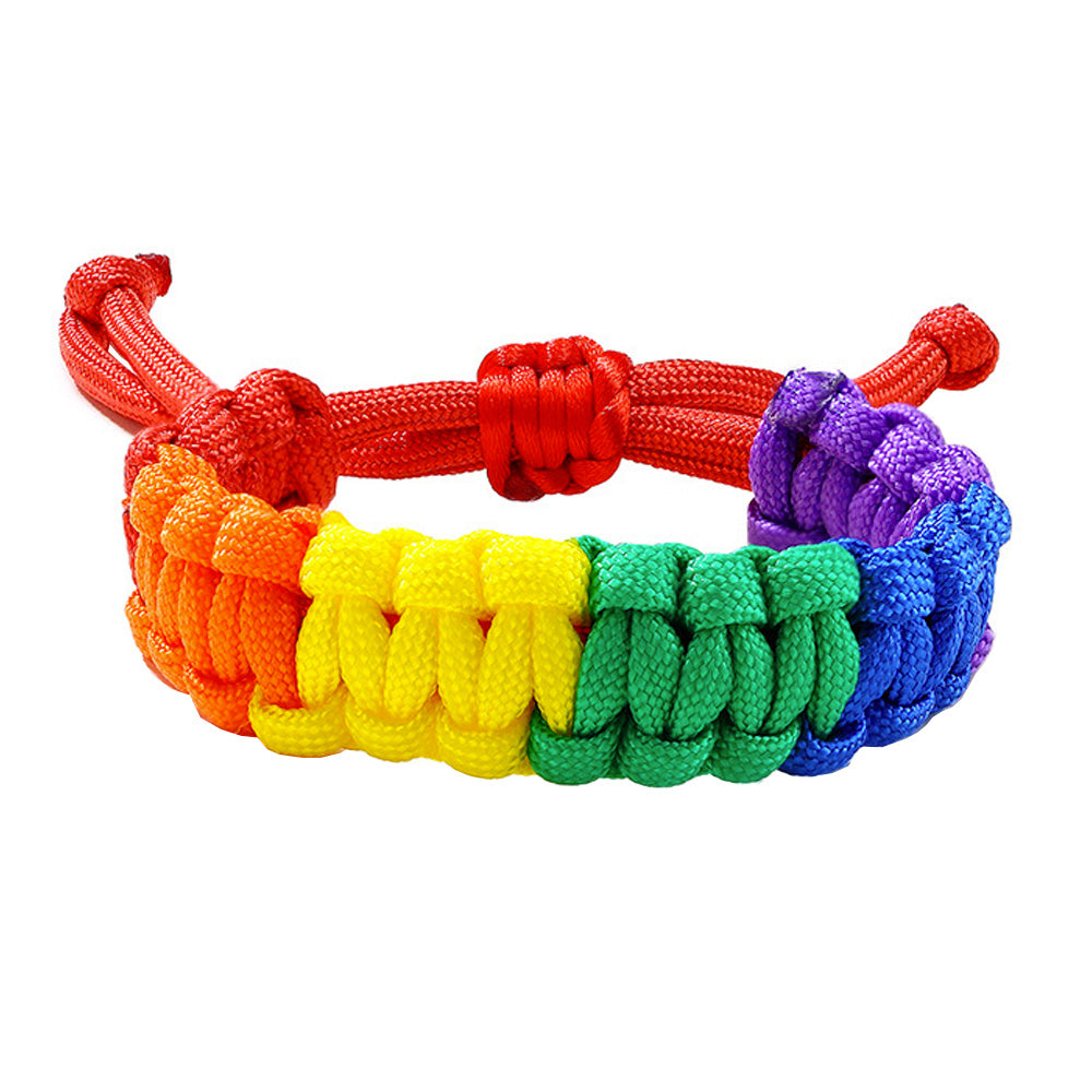 Gay Pride Rainbow Paracord Friendship Bracelet (Red)