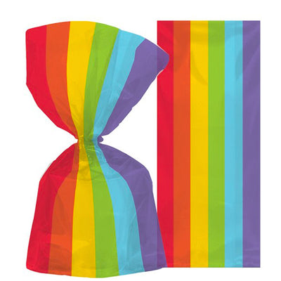 Gay Pride Rainbow Plastic Treat Bags (25 Bags)