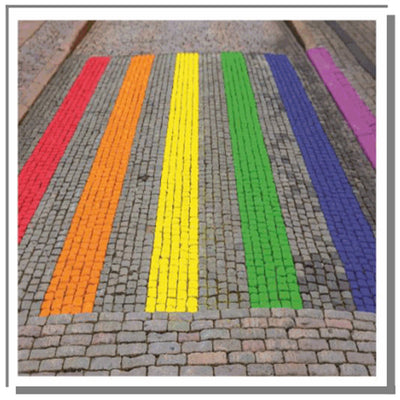 Rainbow Road Crossing - Greetings Card