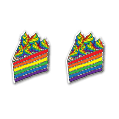 Gay Pride Rainbow Cake (Icing Swirl Version) Stud Earrings
