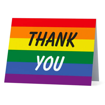 Flag Card Rainbow Thank You Pride Flag - Greetings Card