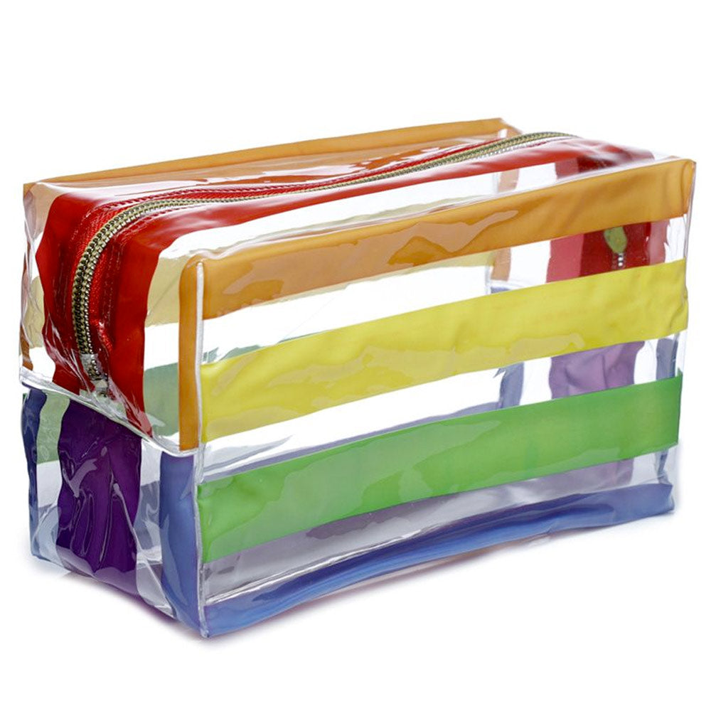 Gay Pride Rainbow Clear PVC Toiletry / Makeup / Wash Bag