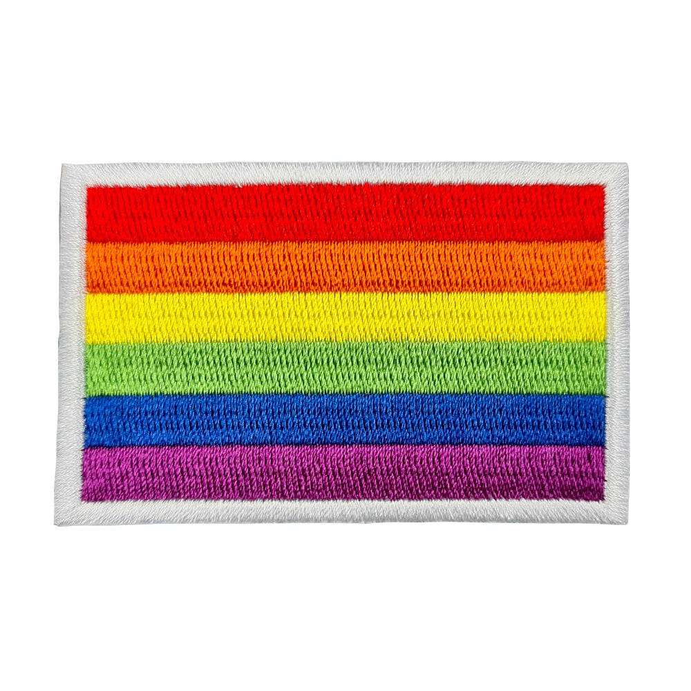 Gay Pride Rainbow Flag Rectangular Embroidered Iron-On Festival Patch