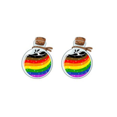 8 Colour Rainbow Chemistry Bottle Stud Earrings