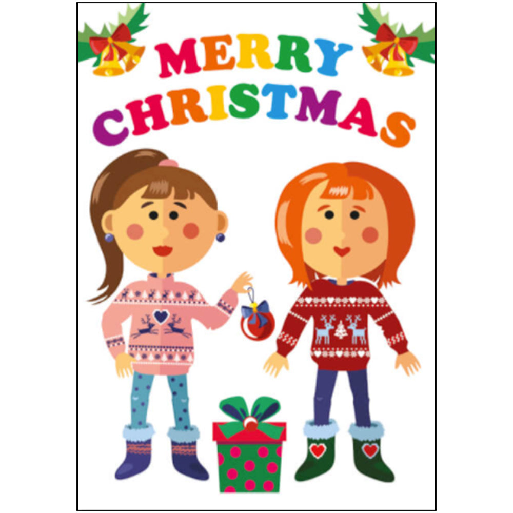 Cute Girls - Christmas Card