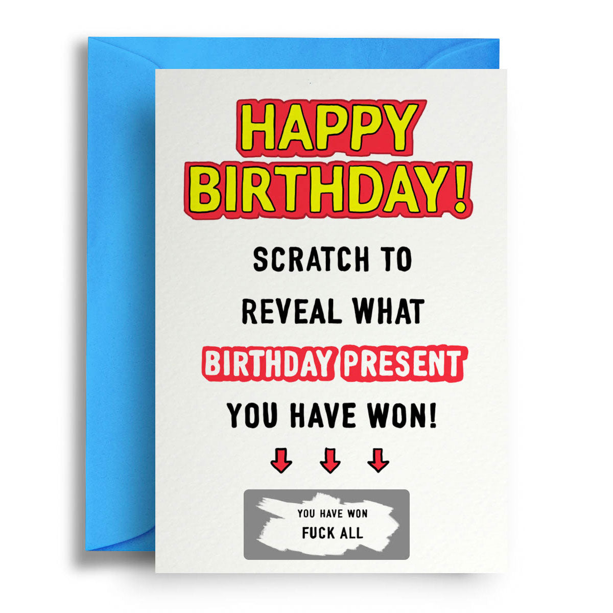 Happy Birthday Scratch To Reveal (F*ck All) - Greetings Card