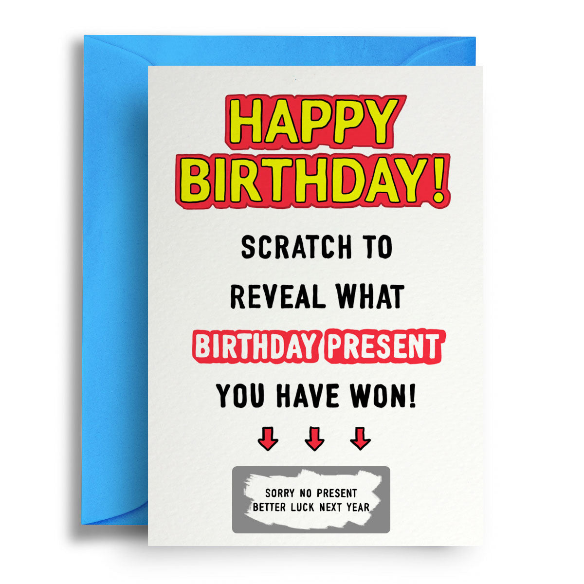 Happy Birthday Scratch To Reveal (No Present) - Greetings Card