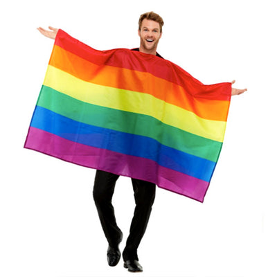 Smiffys Gay Pride Rainbow Poncho Cape