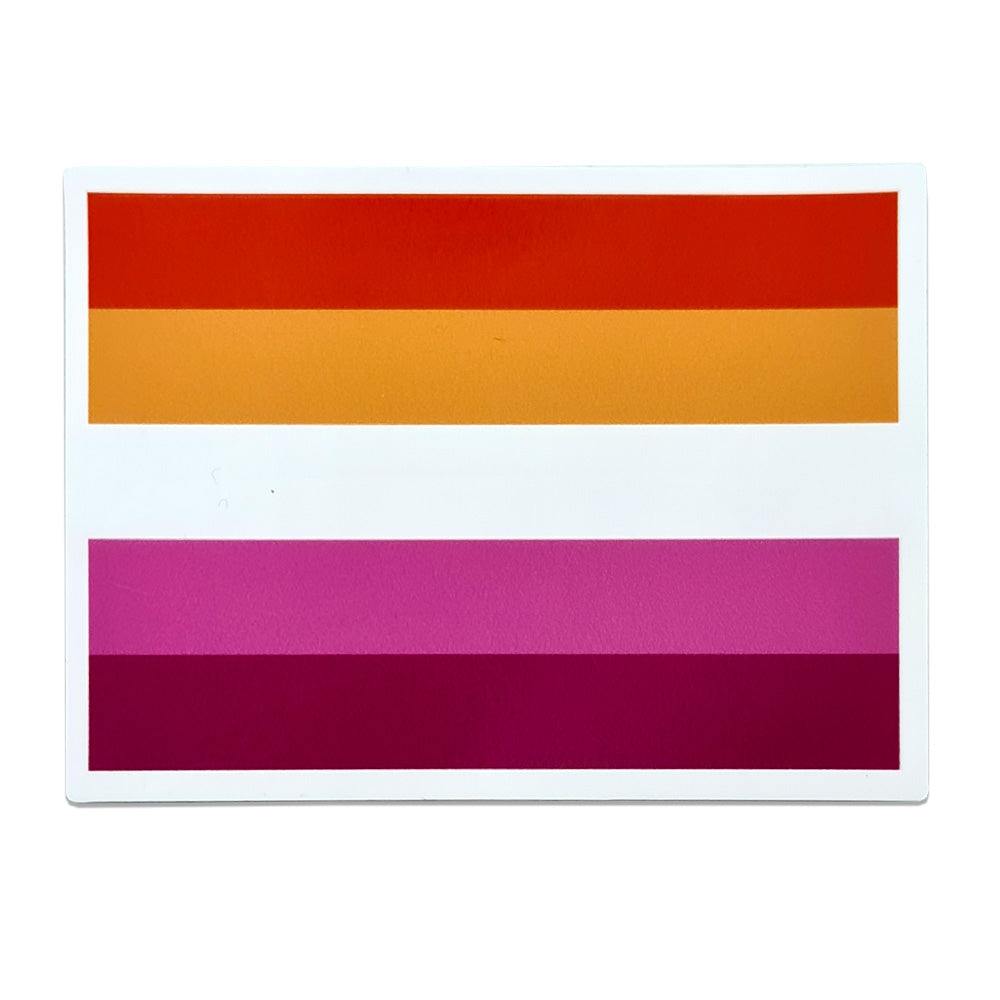 Lesbian Flag Rectangle Vinyl Waterproof Sticker