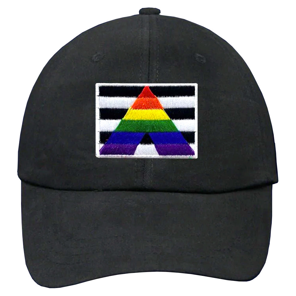 Straight Ally Embroidered Flag Black Baseball Cap