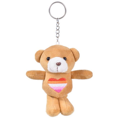 Teddy Bear Keyring - Lesbian Heart