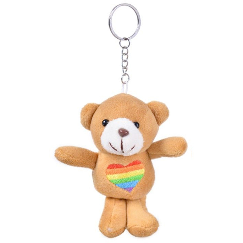 Teddy Bear Keyring - Gay Pride Rainbow Heart
