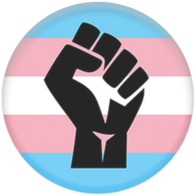 BLM (Black Lives Matter) Fist Transgender Flag Small Button Badge