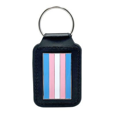 Transgender Pride Leather & Metal Keyring