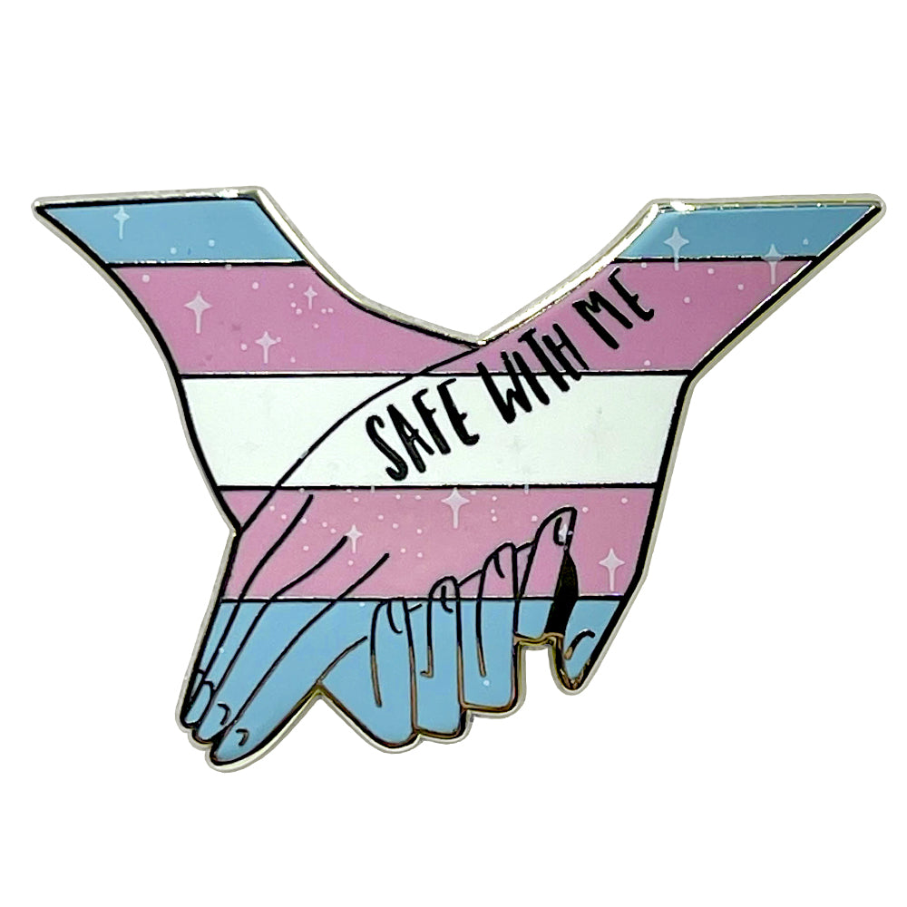 DOM & INK Safe With Me - Transgender Pride Pin