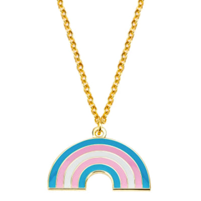 Transgender Flag Rainbow Shaped Necklace