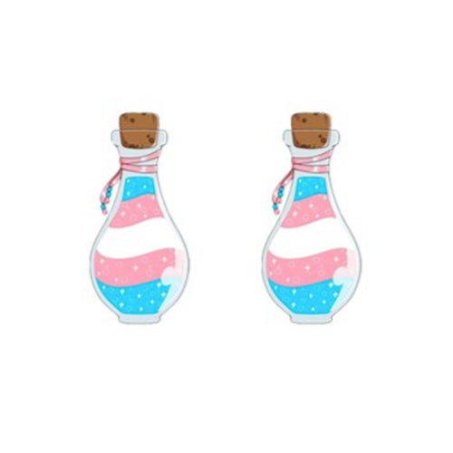 Transgender Chemistry Bottle Stud Earrings