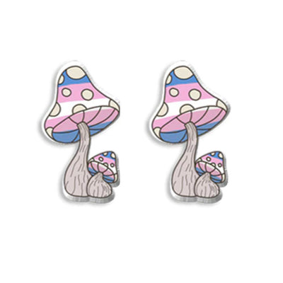 Transgender Mushroom Stud Earrings