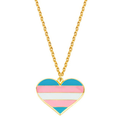 Transgender Flag Heart Shaped Necklace