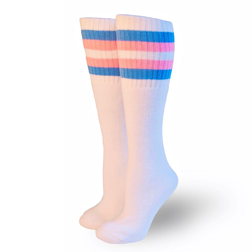 Pride Socks - Transcend Tube Socks White (Knee High)