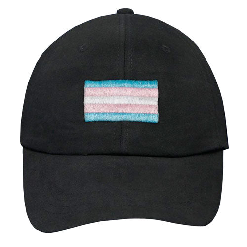 Transgender Embroidered Flag Black Baseball Cap