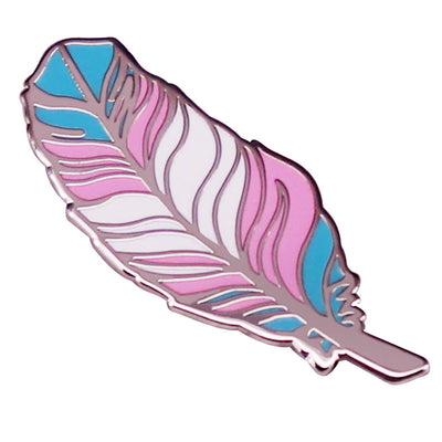 Transgender Feather Enamel Pin