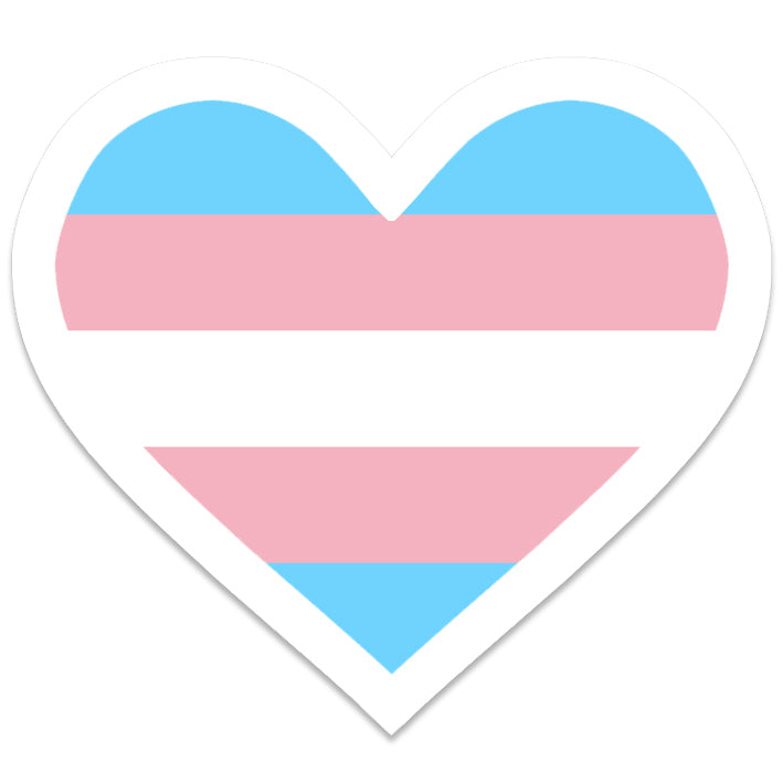 Transgender Heart Vinyl Waterproof Sticker