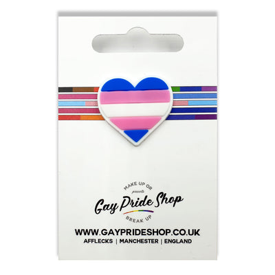 Transgender Flag Silicone Heart Pin Badge