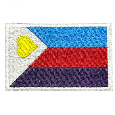 Tricolour Polyamory Flag Rectangular Embroidered Iron-On Festival Patch