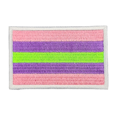 Trigender Flag Rectangular Embroidered Iron-On Patch