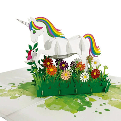 Unicorn With Rainbow Mane Pop Up Card - Gay Greetings Card
