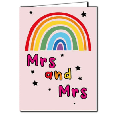 Mrs And Mrs (Rainbow) - Lesbian Wedding Card